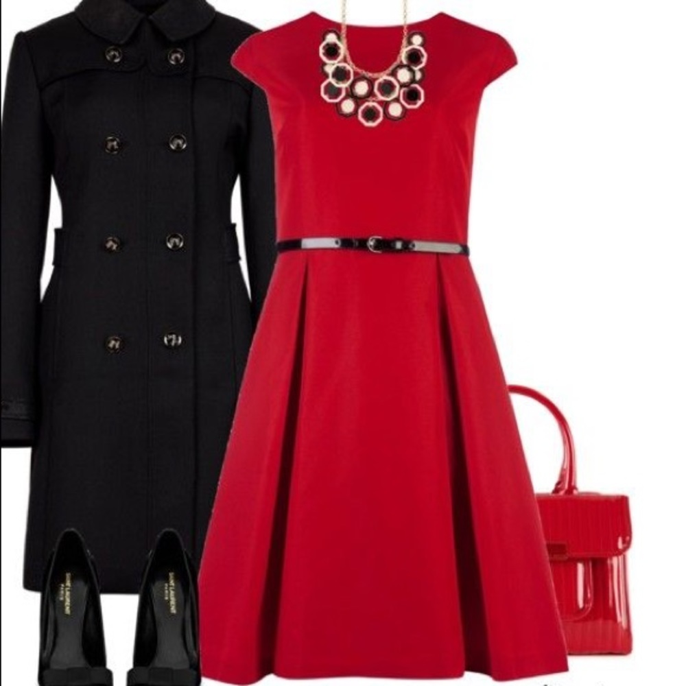 Ted Baker Fit and Flare Red Mini Dress